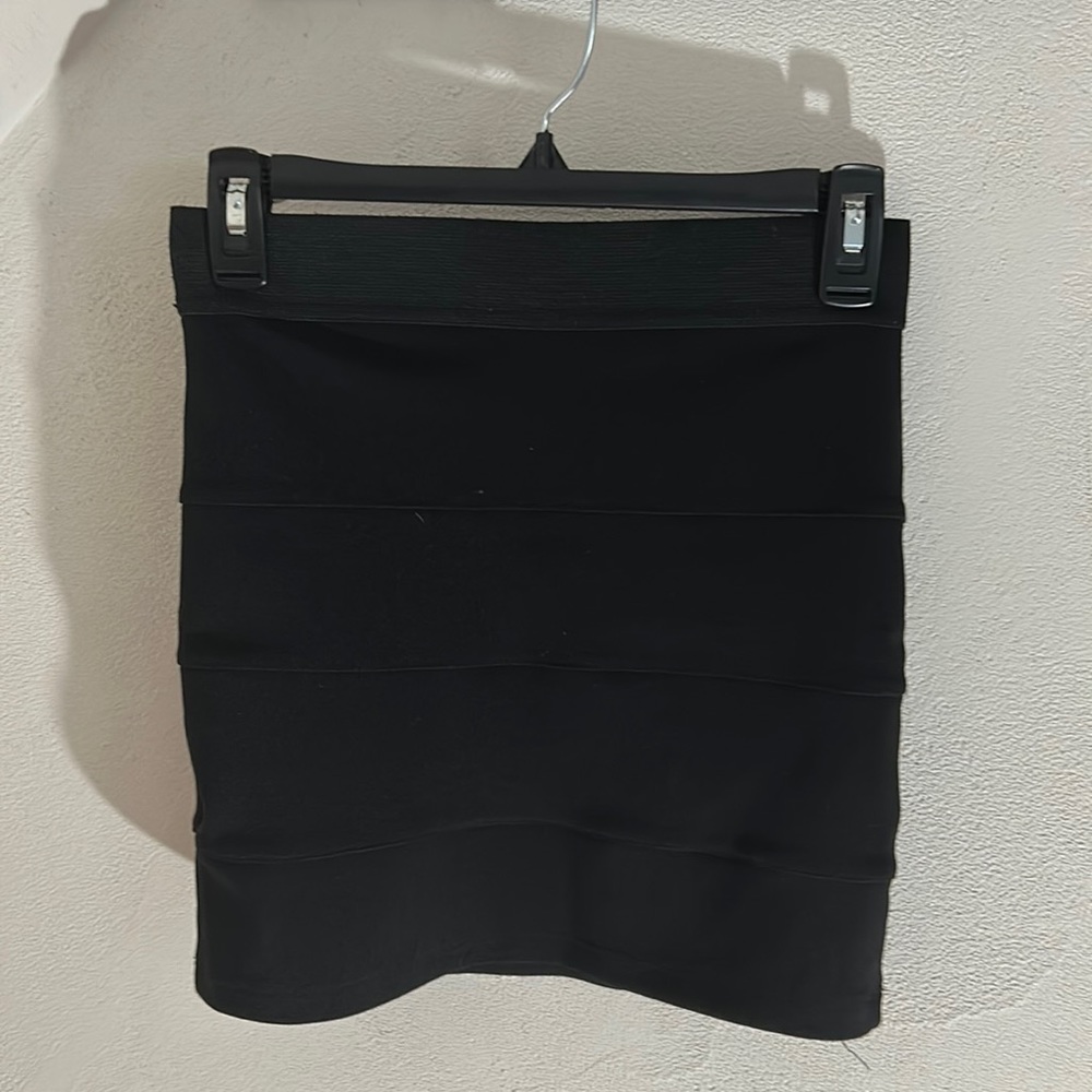 Black stretch mini skirt